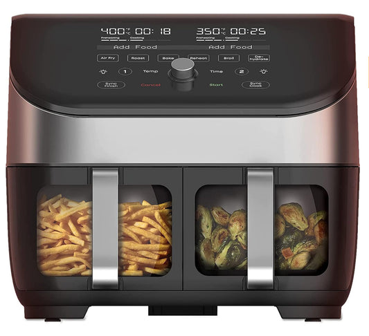 Instant Vortex Plus XL 8QT ClearCook Air Fryer, Clear Windows & Custom Program Options, 8-in-1 Functions that Crisps, Broils, Roasts, Dehydrates, Bakes, Reheats, from the Makers of Instant Pot, Black