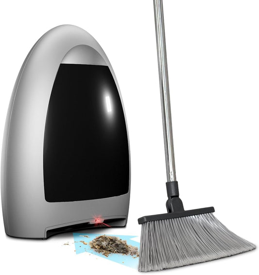Eyevac Home Touchless Vacuum Automatic Dustpan - Great for Sweeping Pet Hair Food Dirt Kitchen - Ultra Fast & Powerful, Corded Canister Vacuum, Bagless, 1000 Watt (Silver)